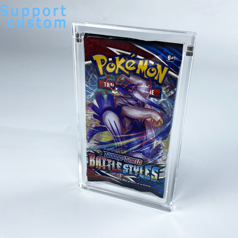 Ray Yi Factory Wholesale Magnetic Plexiglass Protector Acrylic Pokemon Booster Pack Container