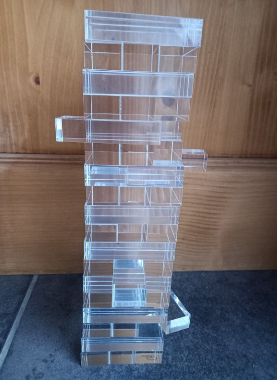 RAY YI Custom Unique gift transparent acrylic block tower toy with acrylic Jenga set