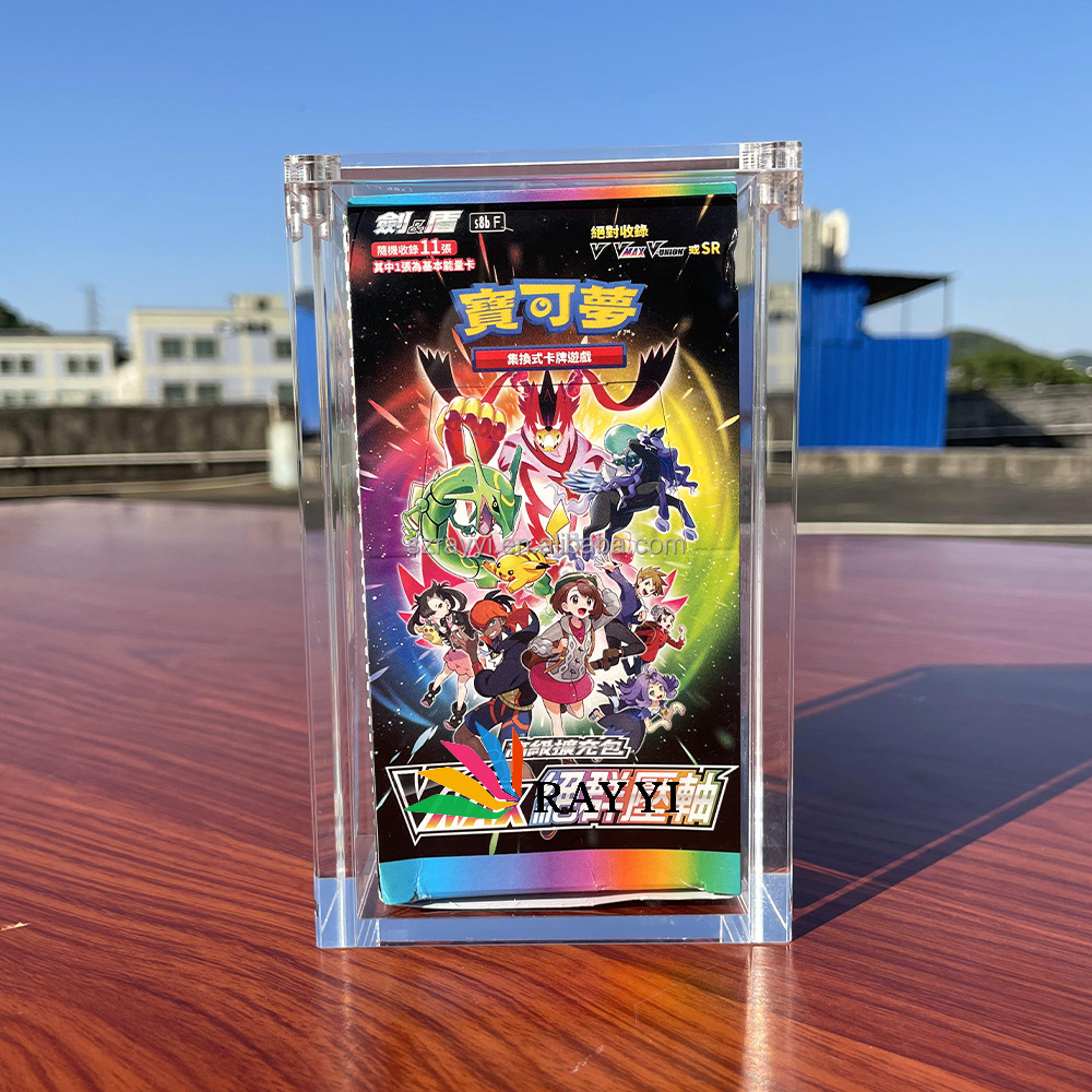 RAY YI Wholesale High Class magnetic Pokemon Japanese Display case Booster box For Shiny Star V S4A Acrylic Case