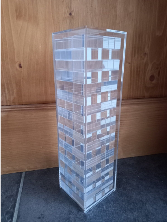 RAY YI Custom Unique gift transparent acrylic block tower toy with acrylic Jenga set