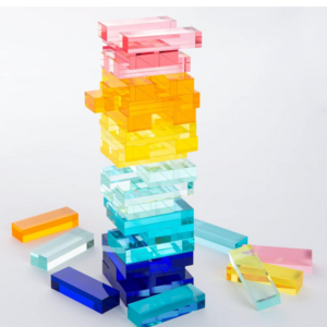 RAY YI Custom classic transparent safety acrylic block oversized jenga de madera toys for children