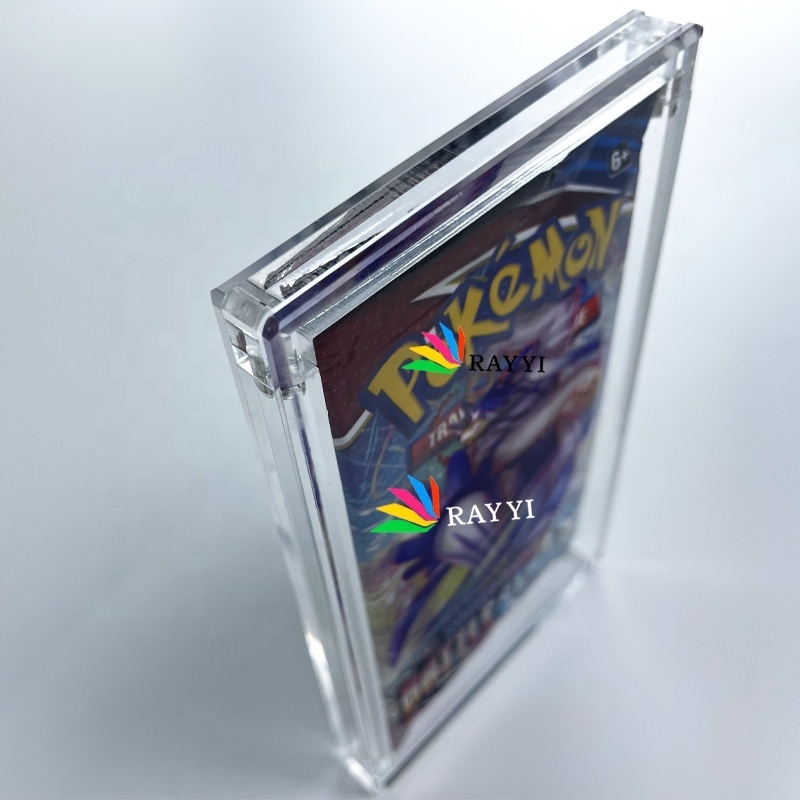 Ray Yi Factory Wholesale Magnetic Plexiglass Protector Acrylic Pokemon Booster Pack Container