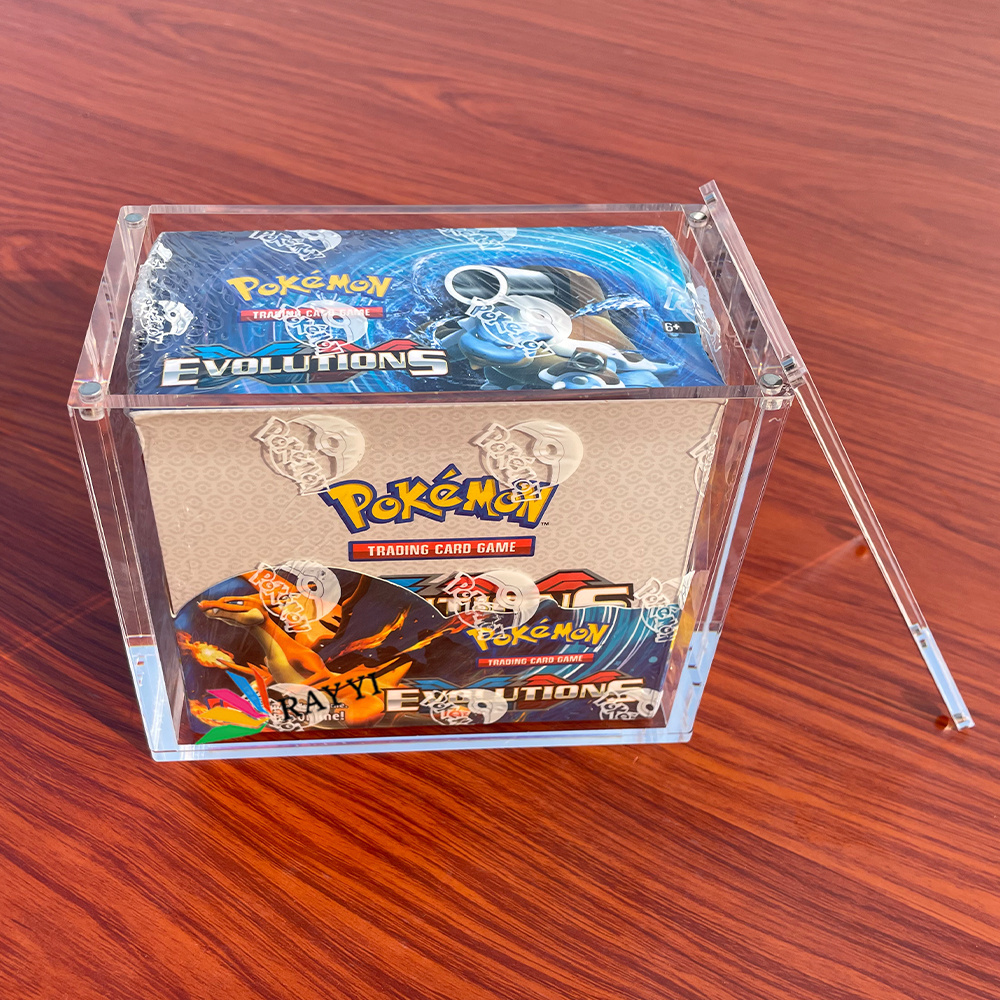 RAY YI UV resistance pokemon 1st edition base set booster box Case Clear original pokemon booster box Acrylic Display case