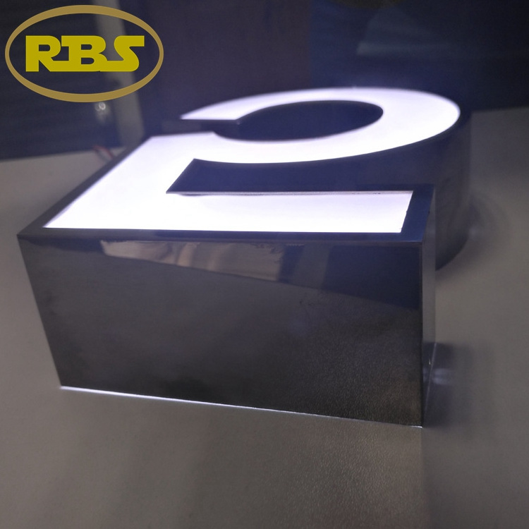 RBS SIGN.Outdoor decoration backlit signage metal sign led stainless steel house number