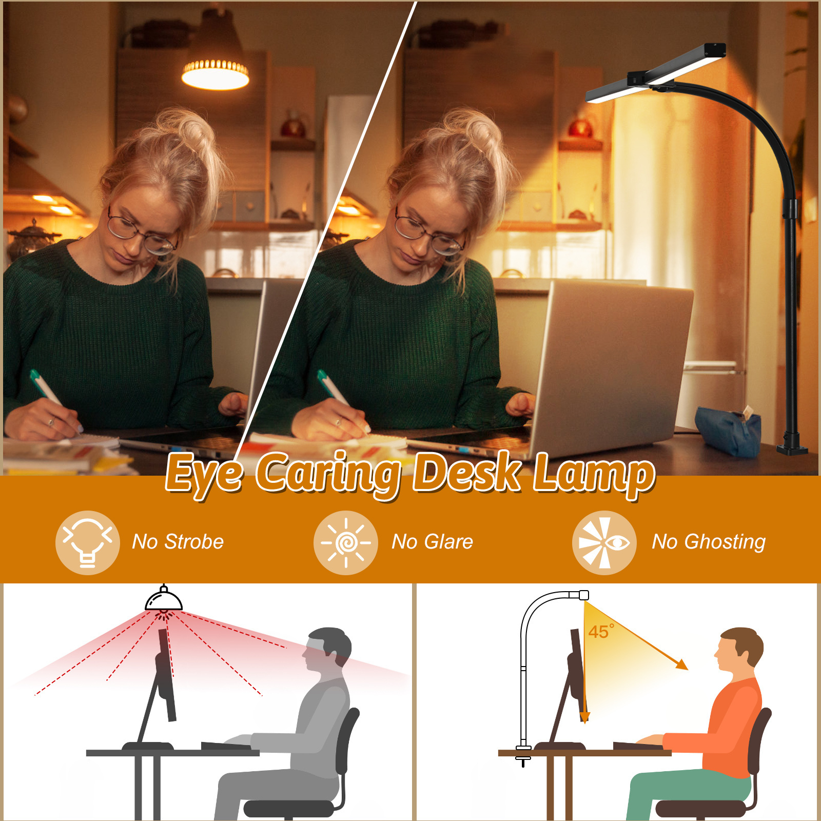 CE Rohs Low bule Folding flexible led desk lamp Business design lamp computer gooseneck clip lamp desk for home office worktable