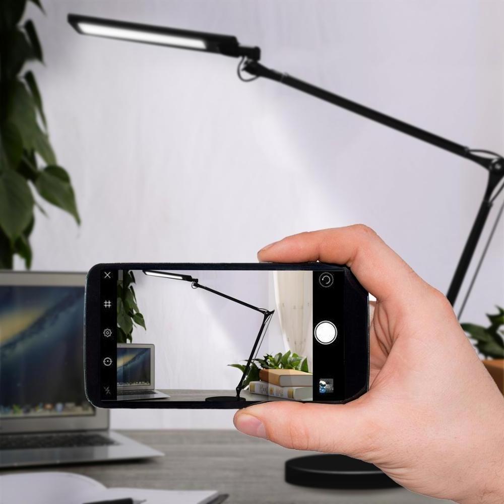 Adjustable swing arm  LED task light with flexible freely table Luminaire and eye protect LED desk lamps with timer 1/2 hours