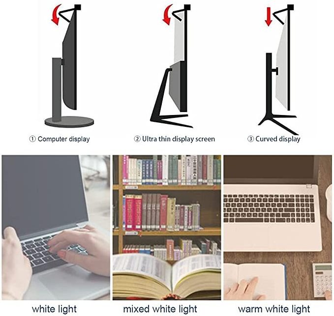 LED Screen Lamp Bar with Touch Control e-Reading Dimmable Computer Monitor Light No Glare for Desk/Office/Home/Gaming