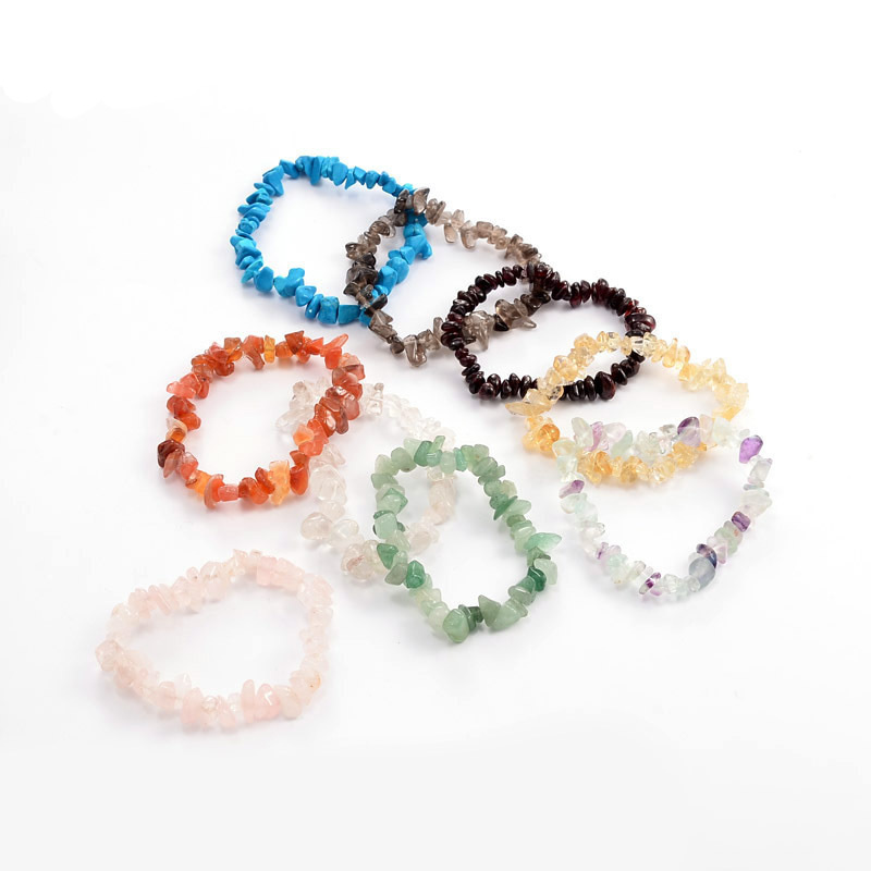 gemstone chips bracelet custom crystal chips bracelets rock chips bracelets