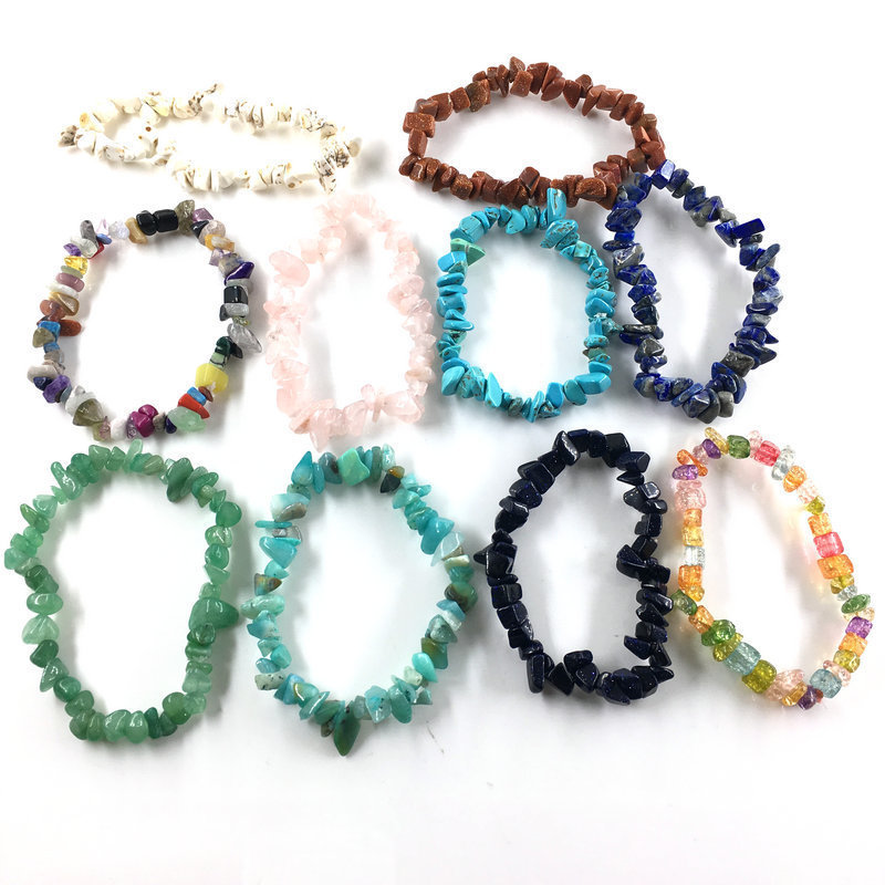 gemstone chips bracelet custom crystal chips bracelets rock chips bracelets