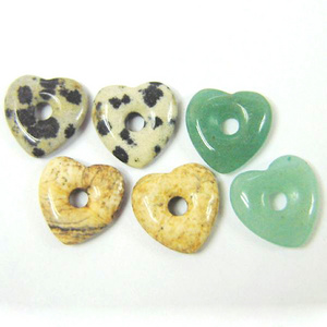 Natural green aventurine quartz heart donuts jewelry price of green stone