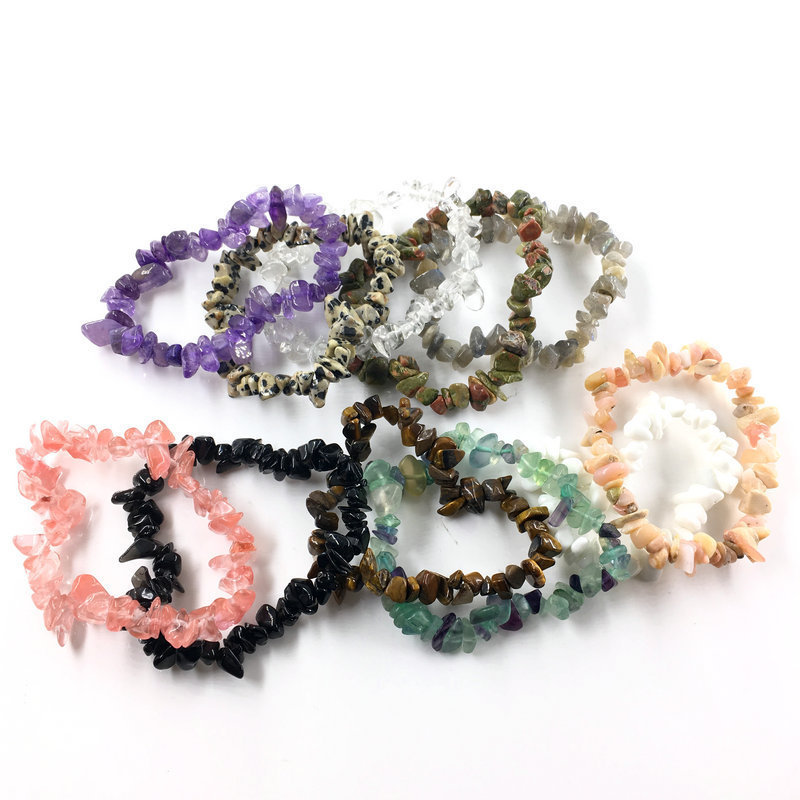 gemstone chips bracelet custom crystal chips bracelets rock chips bracelets