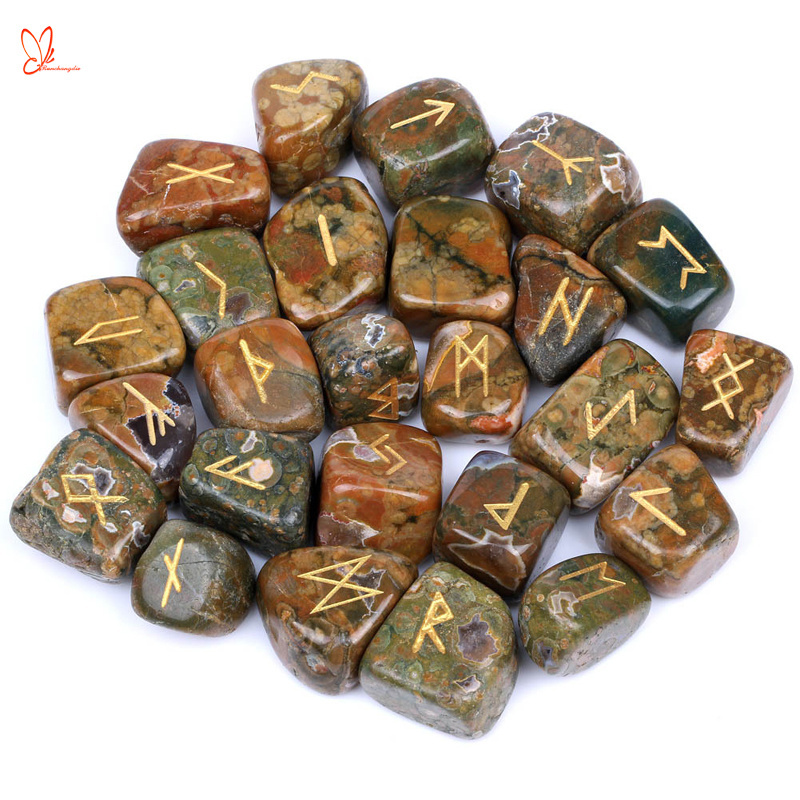 Manufacturers wholesale natural stone Nephrite jade new jade inscription rune boutique cobblestone fortune-telling stone