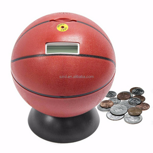 oem basketball piggy bank/can count money boxes/custom cute coin bank