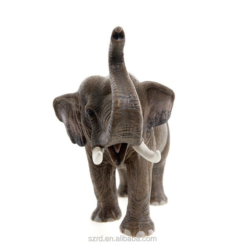 Life-size elephant polyresin statue for decoration OEM educational elephant animals vinyl toys for kids