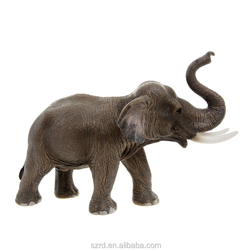 Life-size elephant polyresin statue for decoration OEM educational elephant animals vinyl toys for kids