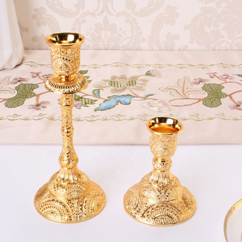 Wholesale gold candle holder metal concrete candle holder