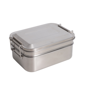 Stainless Steel Bento Box Set 2Layer Bento Lunch Box for Kids, Adults To Go Meal Prep Container with Removable Snack Box