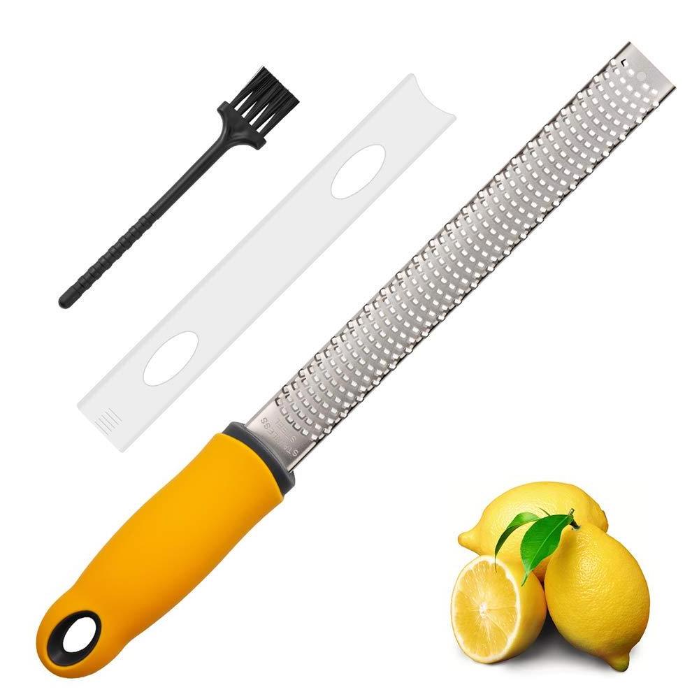 Lemon Zester & Cheese Grater - Parmesan Cheese, Lemon, Ginger, Garlic, Nutmeg, Chocolate, Vegetables, Fruits