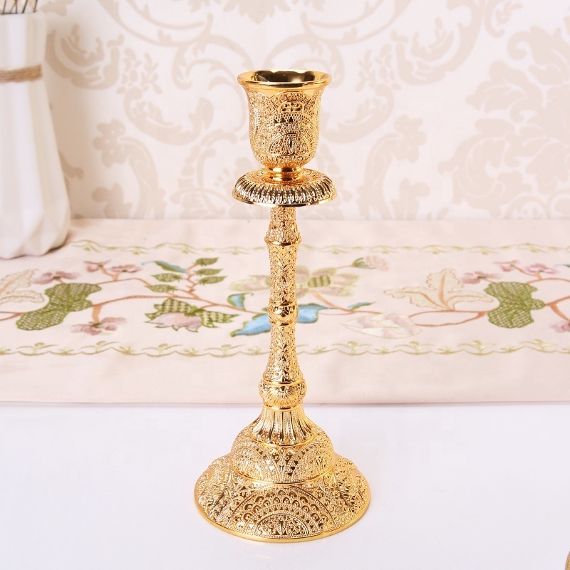 Wholesale gold candle holder metal concrete candle holder