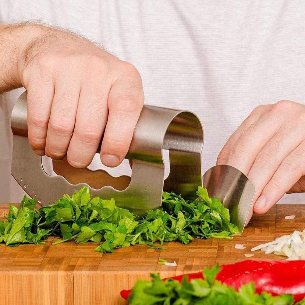 Mezzaluna Salad Chopper Lettuce Knife - Salad Chopper Knife With Double Blade Protective Covers Salad Cutter, Chopping Knife