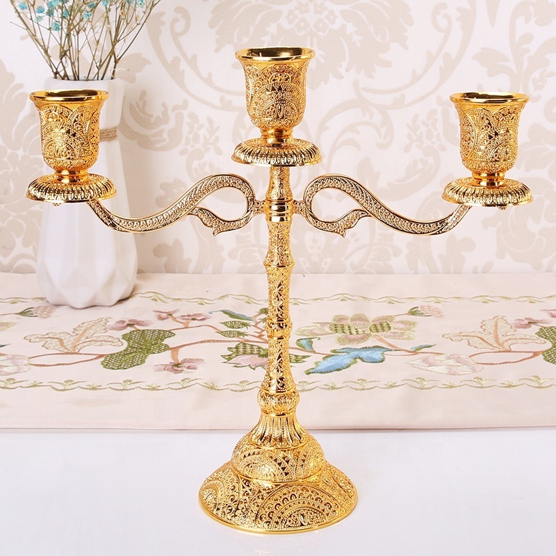 Wholesale gold candle holder metal concrete candle holder