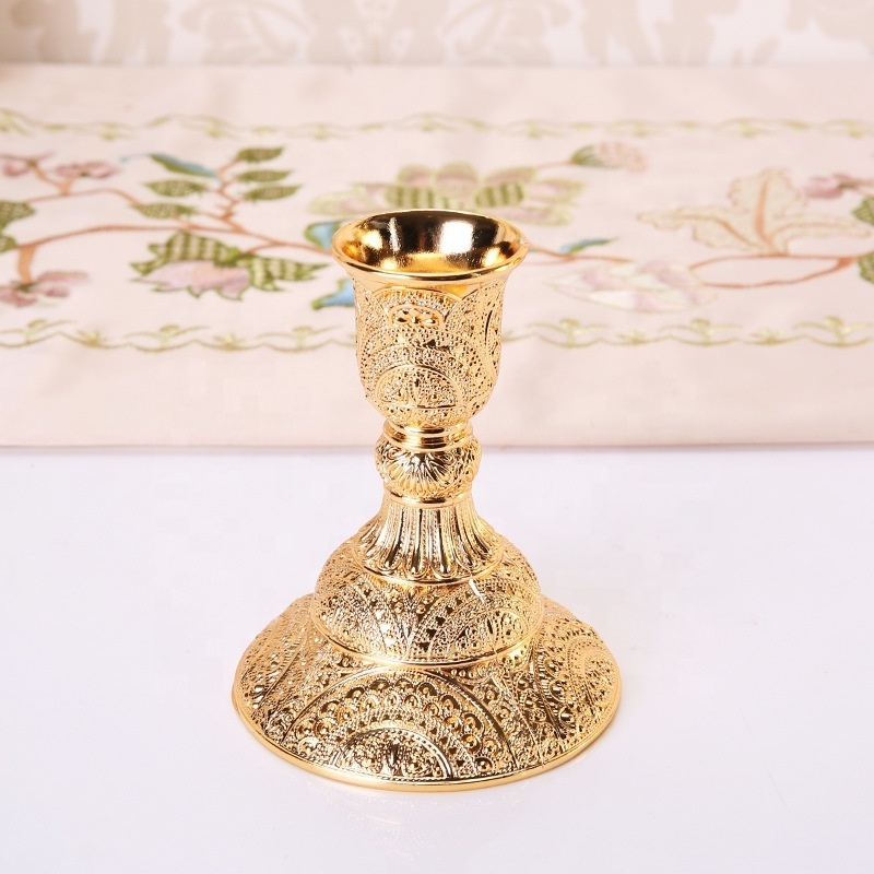 Wholesale gold candle holder metal concrete candle holder