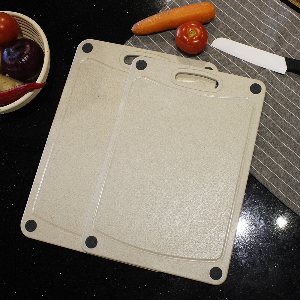 Biodegradable Organic Wheat Straw Fiber Chopping Board Korean Style Rice Husk Fiber Grain Cutting Board