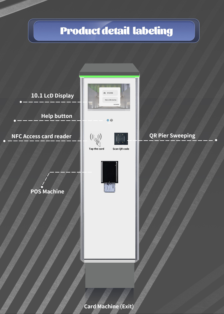 Realpark Tap-out Self Service Exit Parking Lot System Payment Android Ticket System Parking Vending Machine