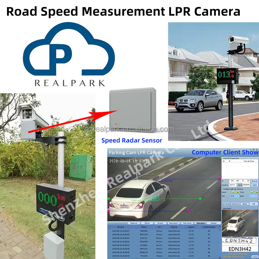 High Quality 3MP AI Traffic Road Enforcement LPR Camera Radar Measuring Vehicle Speed License Plate Recognition ANPR Camera