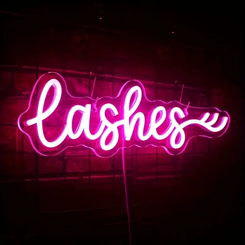 Manufacturer NO MOQ Fast delivery Custom LED Neon Light Lashes Neon Sign Dropshipping Neon Sign for Bedroom Party Home Decor