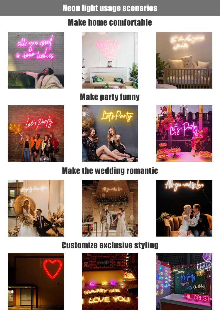 Dropshipping NO MOQ Happy Birthday Let's Party Oh Baby Custom Neon Sign For Party Holiday Festival Decoration