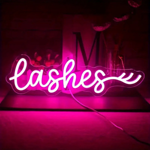 Manufacturer NO MOQ Fast delivery Custom LED Neon Light Lashes Neon Sign Dropshipping Neon Sign for Bedroom Party Home Decor