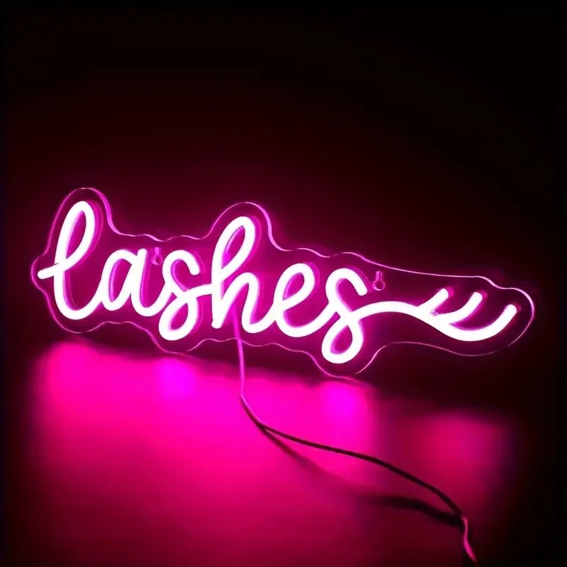 Manufacturer NO MOQ Fast delivery Custom LED Neon Light Lashes Neon Sign Dropshipping Neon Sign for Bedroom Party Home Decor