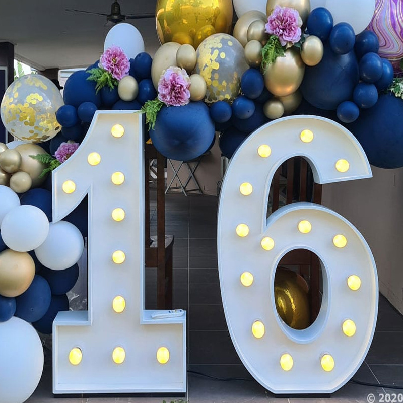 Rebow Wholesale Joining 3ft 4ft Large Giant Number Marquee Light up Letters For Room