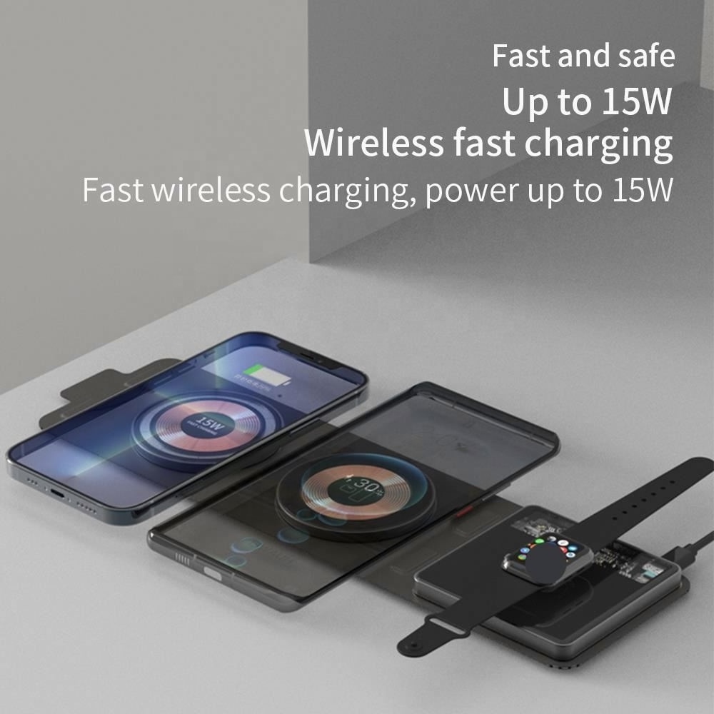 Hot Selling 15W Fast Charging Stand Travel Phone For phone And Android Foldable Wireless Charger