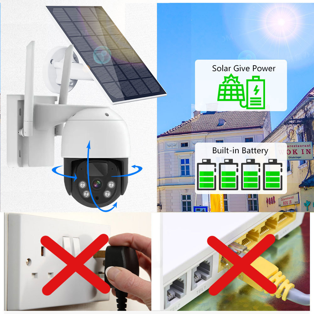 8CH 4MP Nvr Camera System 2way Audio Solar Panel Battery Charged Surveillance Home Security Outdoor Wifi Camera Nvr Kit