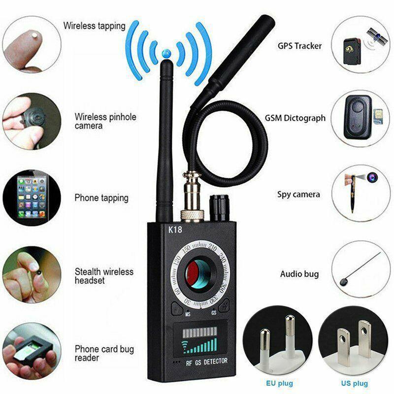 K18 Wireless Products Anti Spy Bug Detector Camera GSM Audio  GPS Tracker Signal Lens Finder Anti Spy RF Detector