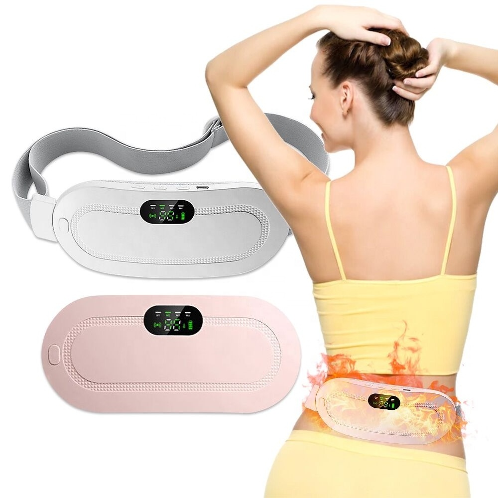 Portable Facial Tool Pink White Waist Wrap Heating Pad For Period Pain Massage Belly Heating Pad Electric Heated Waist