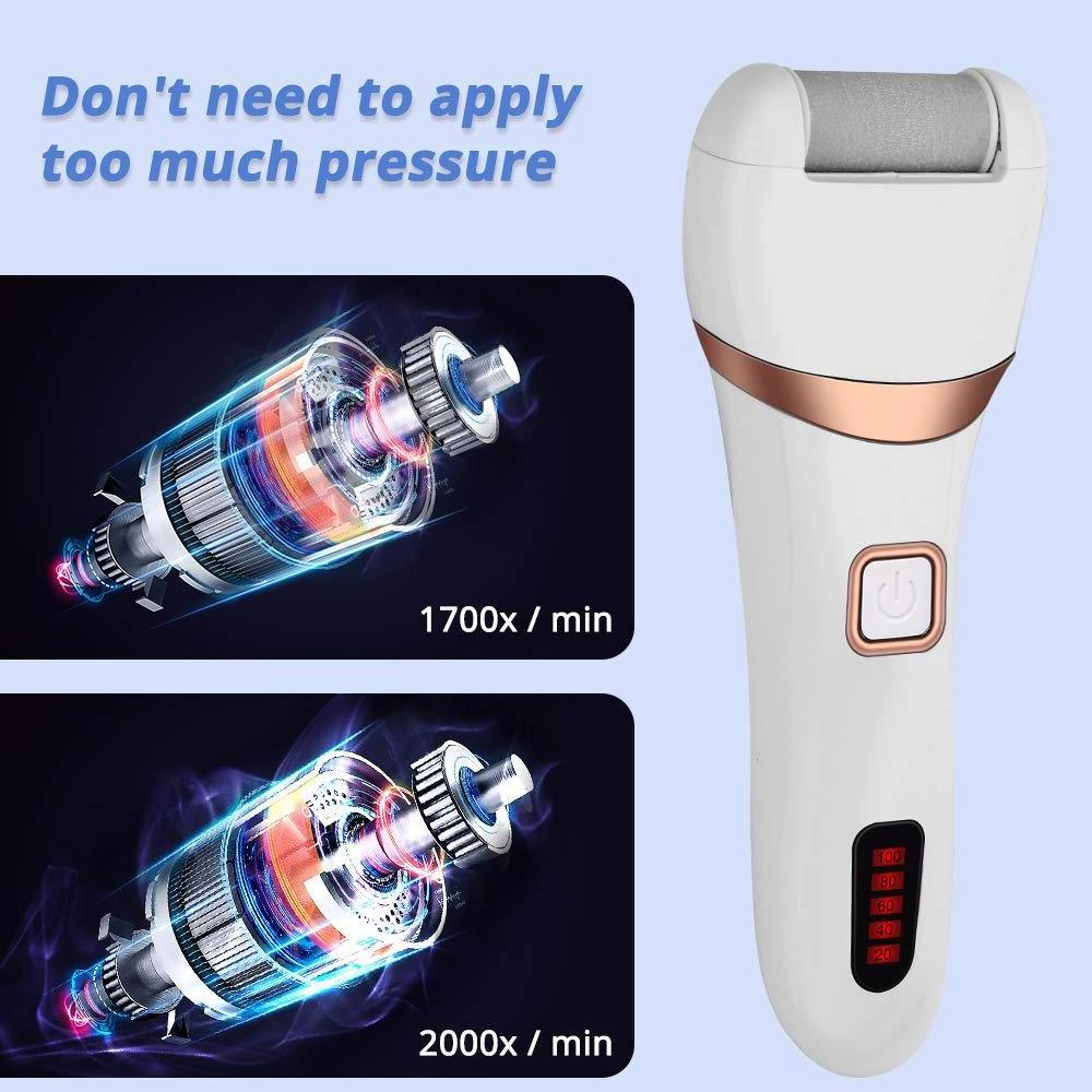 Electric Callus Removers, Rechargeable Foot File Callus For Feet Professional Pedicure Kit Waterproof With 3 Roller Heads