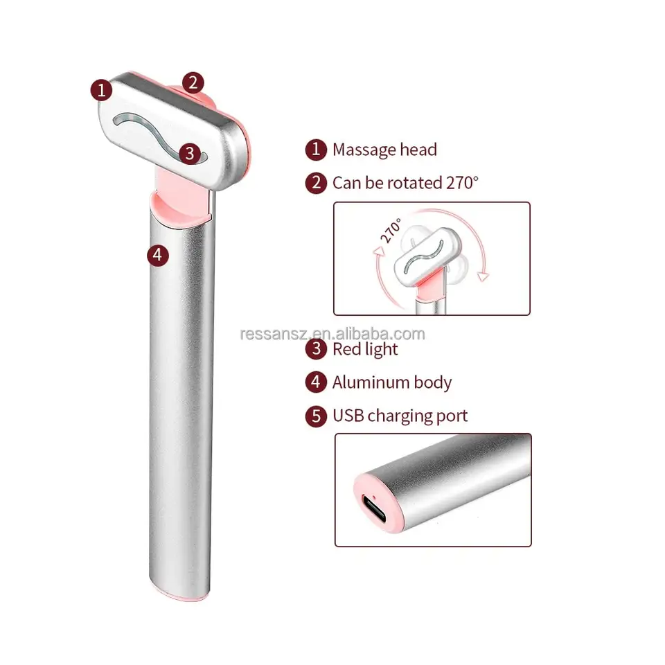 Anti Aging Face Massage With Rf Ems Photon Vibration Function Beauty Facial Magic Wand