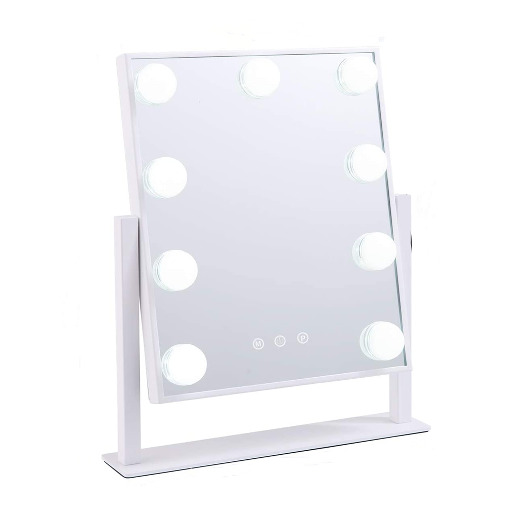 Lighted Makeup Mirror Hollywood Vanity Mirror with Lights, Touch Control Design 3 Colors Dimmable LED Bulbs 360 degree Rotation