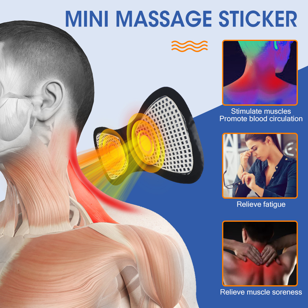 LCD Display EMS Neck Stretcher Electric Massager 8 Mode Cervical Massage Patch Pulse Muscle Stimulator Portable Relief Pain