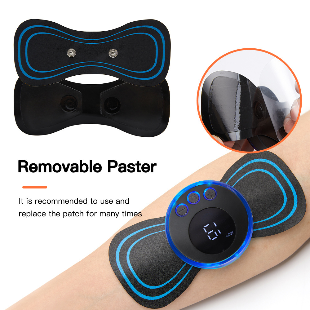 LCD Display EMS Neck Stretcher Electric Massager 8 Mode Cervical Massage Patch Pulse Muscle Stimulator Portable Relief Pain