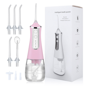 Electric Flosser 300ML Portable Oral Irrigator with 3 Modes and 5 Jet Tips Rechargeable Water Picks for Teeth Cleaning