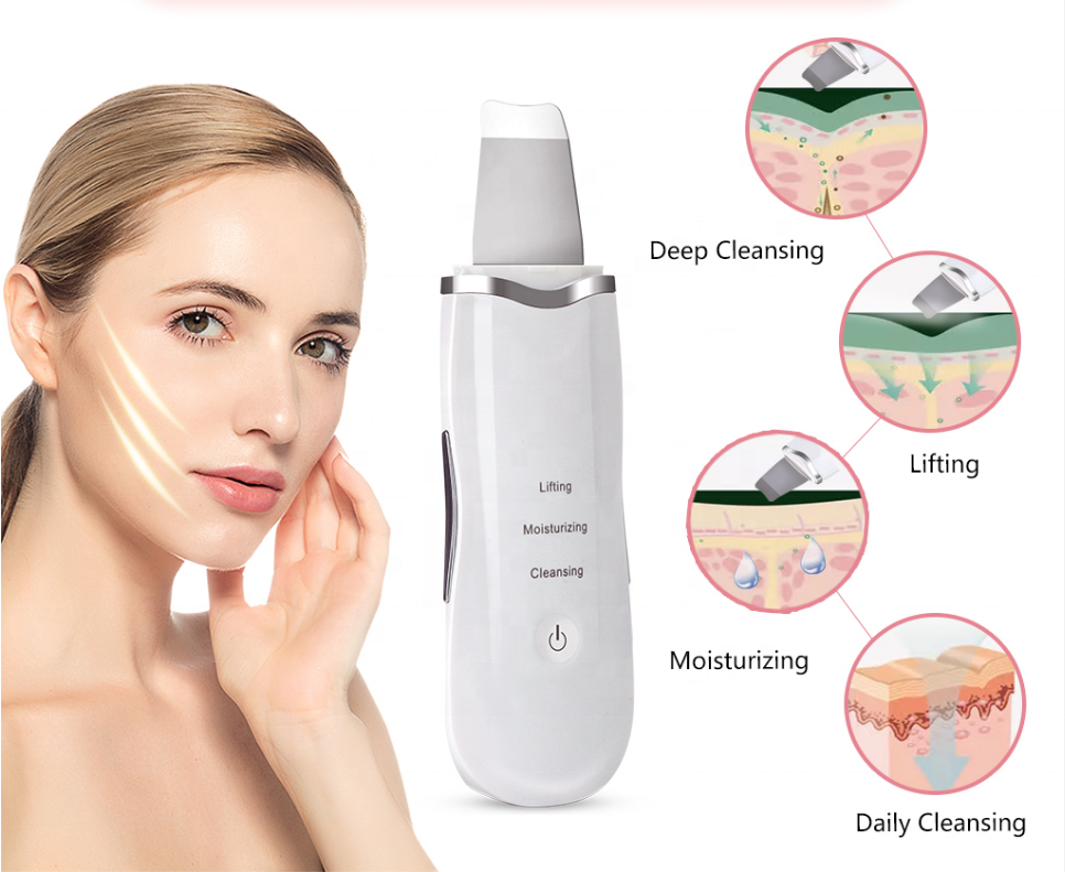 Beauty Star Ultrasonic Face Cleaning Skin Scrubber Facial Cleaner Skin Peeling Blackhead Removal Pore Cleaner Face Scrubber