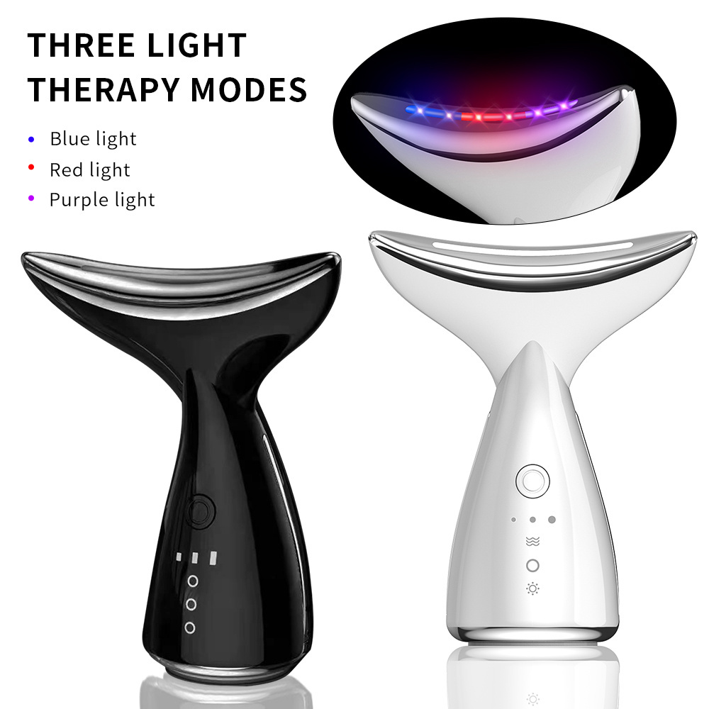 Beauty neck massager LED Light EMS Microcurrent Heat & Massage Neck & Face Sculptor facial beauty wand