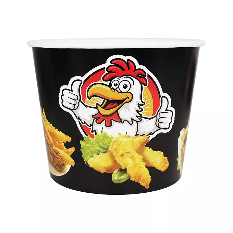 Factory Custom eco friendly 85oz 150oz 170oz disposable logo printed big size kfc paper fried chicken buckets with lid