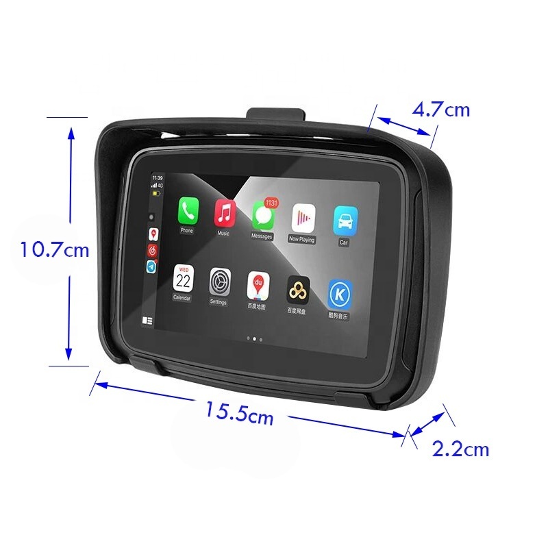 RICOEL 5 Inch Motorcycle Multimedia Player Wireless CarPlay Android Auto ,Motorcycle GPS Carplay