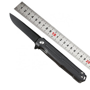 OEM Wholesale carbon fiber Black outdoor hunting rescue folding outdoor camping survival knives