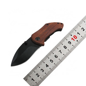 OEM small yangjiang knife factory made red wooden handle pocket folding knife